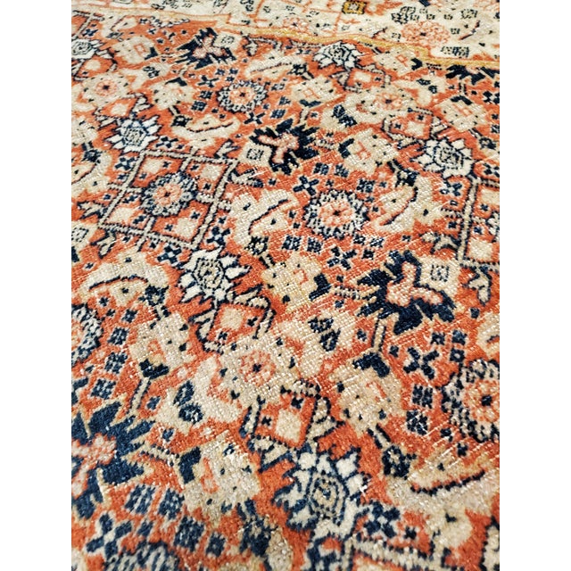 Antique Tabriz Carpet, Hadji Jalili Persian Rug, Earth Tones, Ivory, Rust, Navy For Sale - Image 12 of 18