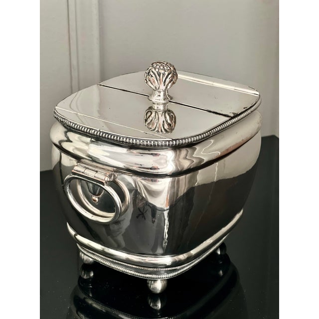 19th Century 19th Century George III Silverplated Tea Caddy For Sale - Image 5 of 12