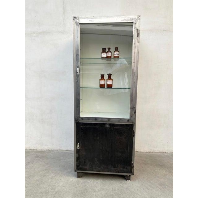 Vintage German Steel Medical Cabinet, 1960s For Sale - Image 11 of 11