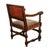 Wood Antique Italian Baroque Leather & Barley Twist Carved Mahogany Arm Chair 1820 For Sale - Image 7 of 14