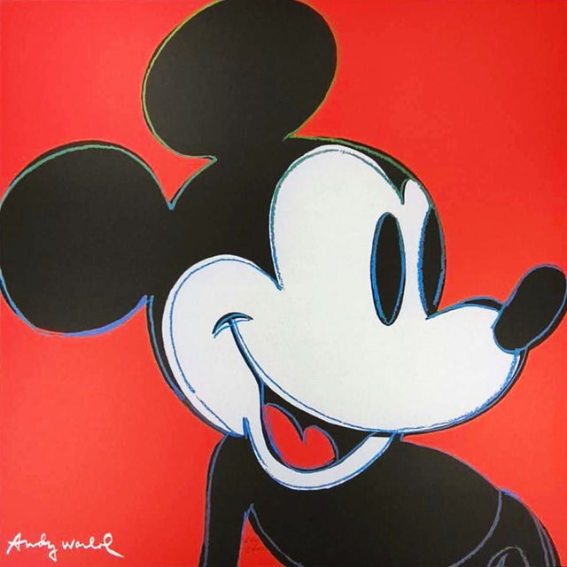 After Andy Warhol "Mickey Mouse" Red Limited and numbered edition lithograph published by the Carnegie Museum of Art –...