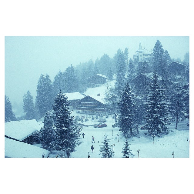 Slim Aarons, Winter in Gstaad, Limited Edition Estate Stamped Digital Print For Sale
