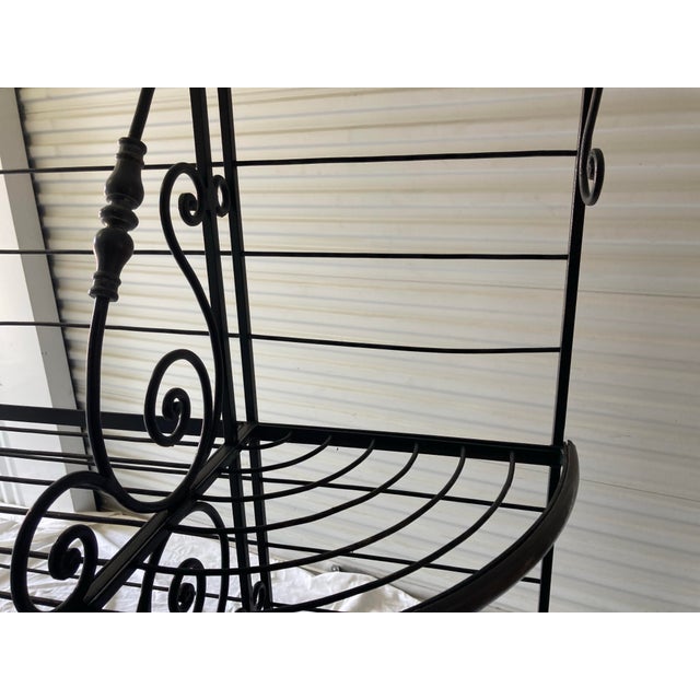 Antique French Bakers Rack Brass and Iron Multiple Shelves For Sale - Image 9 of 11
