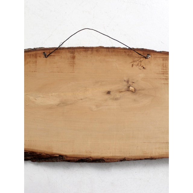 Vintage Hand Painted Landscape on Wood Slab Wall Decor For Sale - Image 4 of 11