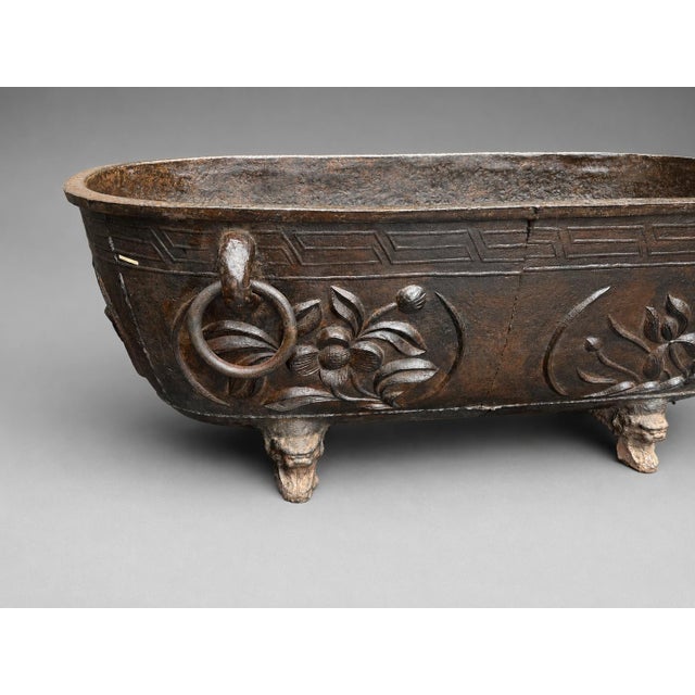 19th Century Chinese Cast Iron Bath Tub or Substantial Jardinière For Sale - Image 4 of 16