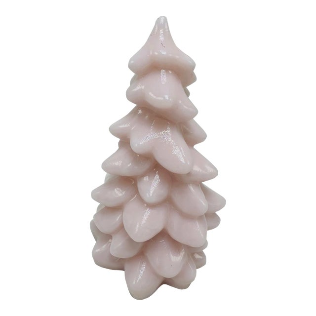 Vintage Pink Art Glass Christmas Tree For Sale