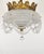 Gold Antique 6 Light Twinkling Beaded Flush Mounted Crystal Chandelier For Sale - Image 8 of 13