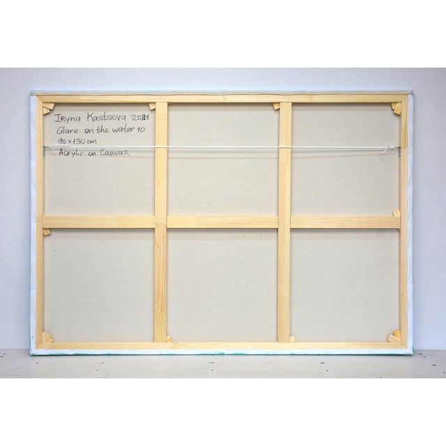 Textile Glare on the Water 10. Original Modern Hand Painting For Sale - Image 7 of 11