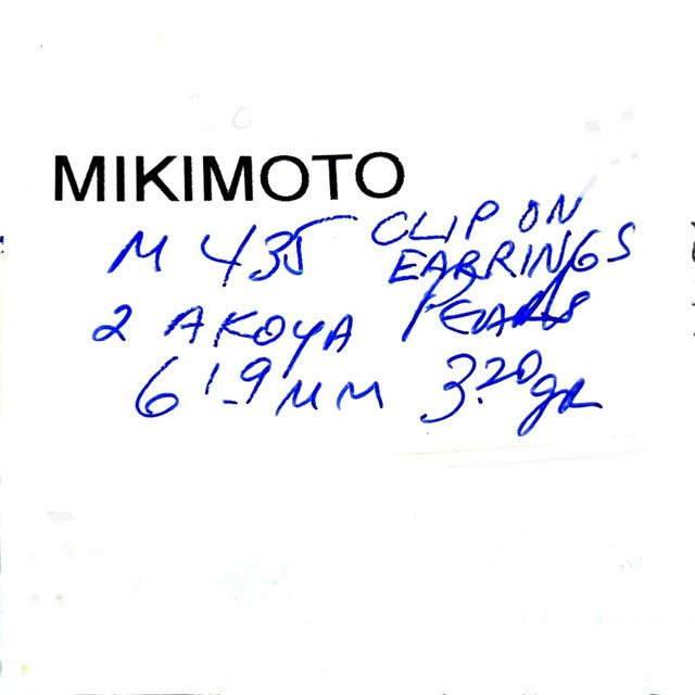 White Late 20th Century Mikimoto Estate Akoya Pearl Clip-On Earrings Sterling Silver 6.19 MM, A Pair For Sale - Image 8 of 8