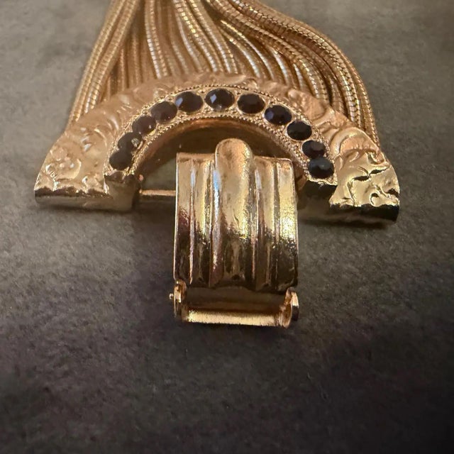 Metal 2000s Art Deco Style Women's Costume Jewelry Italian Vintage Bracelet For Sale - Image 7 of 10