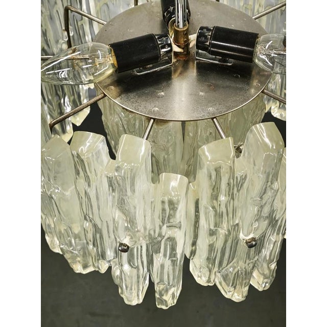 Austrian Textured Glass Pendant Light attributed to J.T. Kalmar, 1960s For Sale - Image 10 of 13