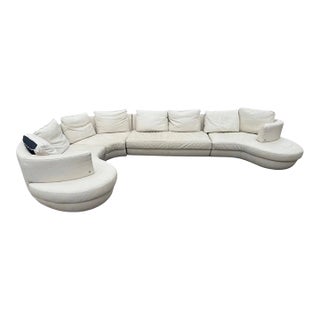 Natuzzi Rondo Curved Modular Italian Leather Sectional Sofa For Sale