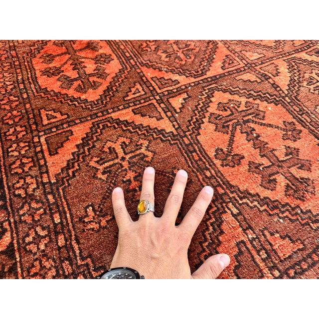 Antique Rust Herati Hand-Knotted Wool Rug - 5'3" X 3'8" For Sale - Image 9 of 12