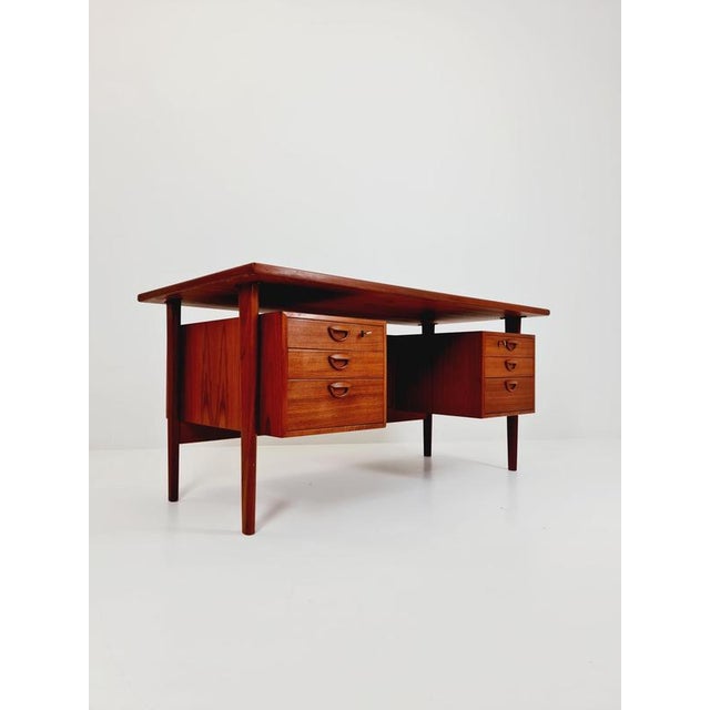 Wood Vintage Danish Teak Desk by Kai Kristiansen for FM Møbler, Denmark, 1960s For Sale - Image 7 of 18
