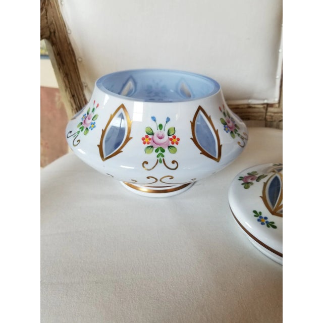 Vintage Bohemian Glass Candy Dish For Sale - Image 9 of 12