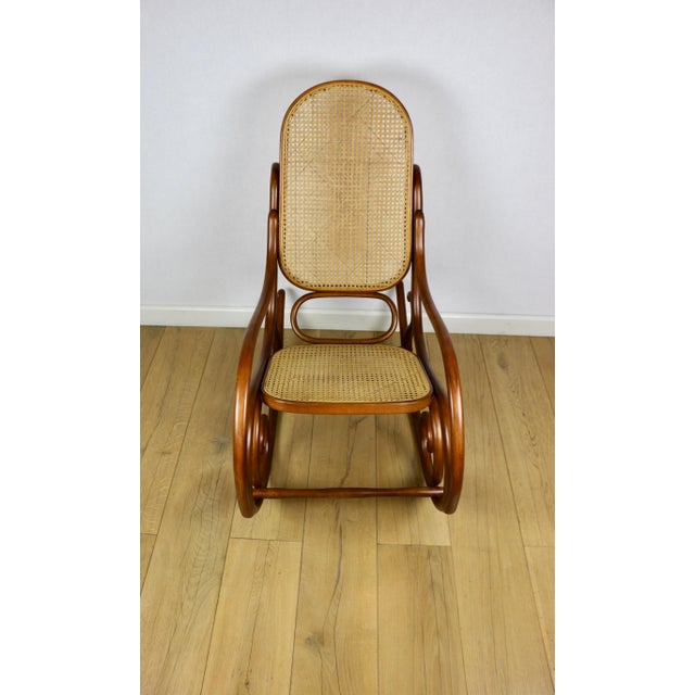 Thonet Vintage Brown Rocking Chair by Michael Thonet For Sale - Image 4 of 12