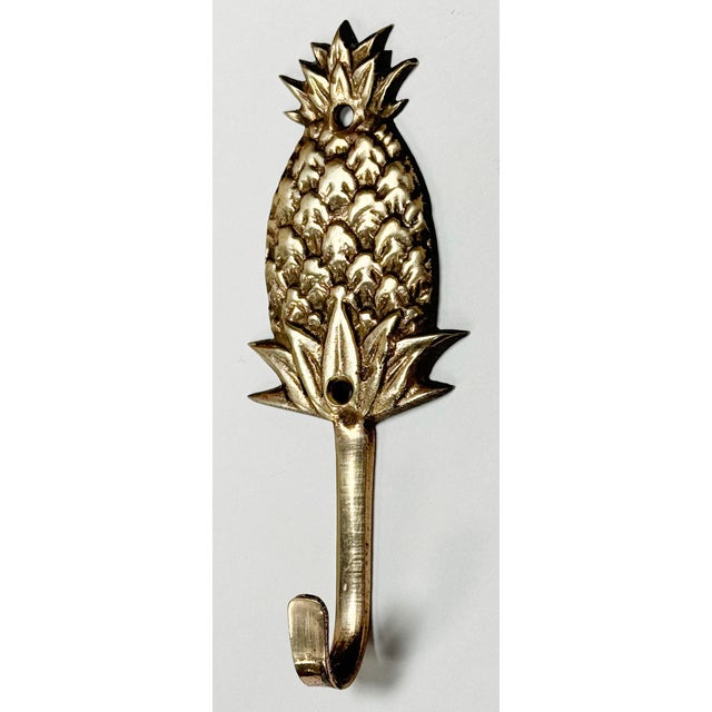 Vintage Brass Pineapple Wall Hook For Sale - Image 4 of 5