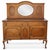 1940s Antique Honey-Brown Wood Buffet With Oval Mirror and Cabriole Legs For Sale In Tampa - Image 6 of 10