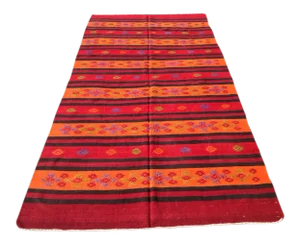 Vintage Turkish Kilim Rug - 5′6″ × 11′5″