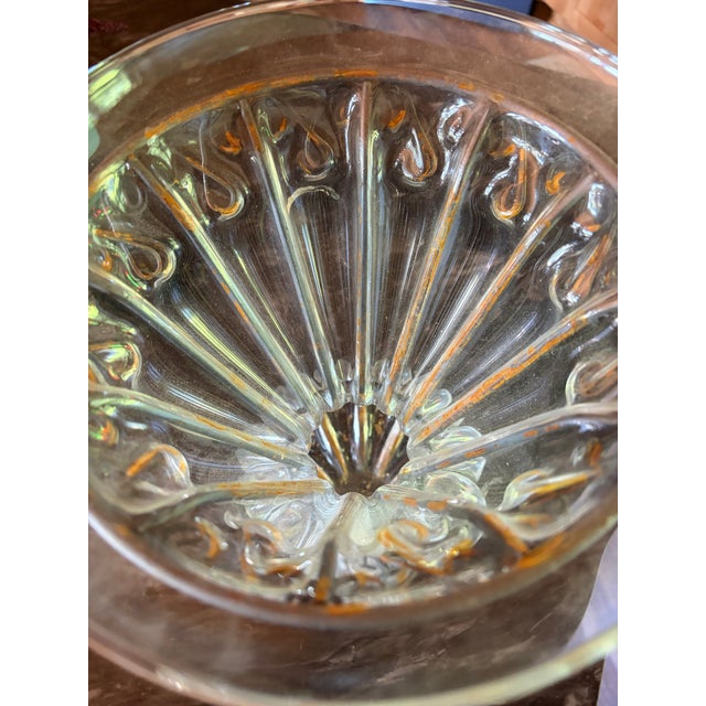 Crate & Barrel Vintage Crate & Barrel “Petra” Blown Glass Large Bubble Vase in Wrought Metal Frame For Sale - Image 4 of 7