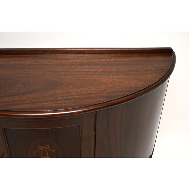 Brown Antique Edwardian Bow Front Cabinet, 1900 For Sale - Image 8 of 10
