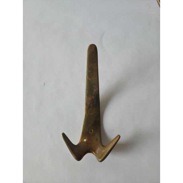 Metal Brass Model 4056 Wall Hooks from Carl Auböck, 1950s, Set of 9 For Sale - Image 7 of 8