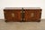 A gorgeous pair of mid-century modern Hollywood Regency Campaign style buffet servers or bar cabinets By Henredon USA,...
