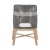 Dove Gray Tapestry Grey Teak Outdoor Dining Chairs, White Speckle Stripe & Dove Rope, Set of 2 For Sale - Image 8 of 9
