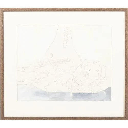 "Masks (VII)". Acrylic and graphite drawing on paper. Signed and dated 1988. Dimensions: 38 x 48 cm. Note: Featured in the...