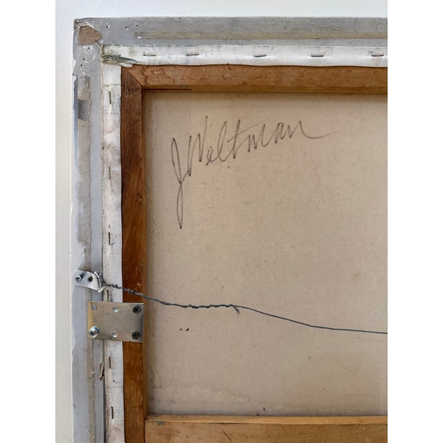 Vintage Abstract Geometric Painting, Signed For Sale - Image 9 of 12