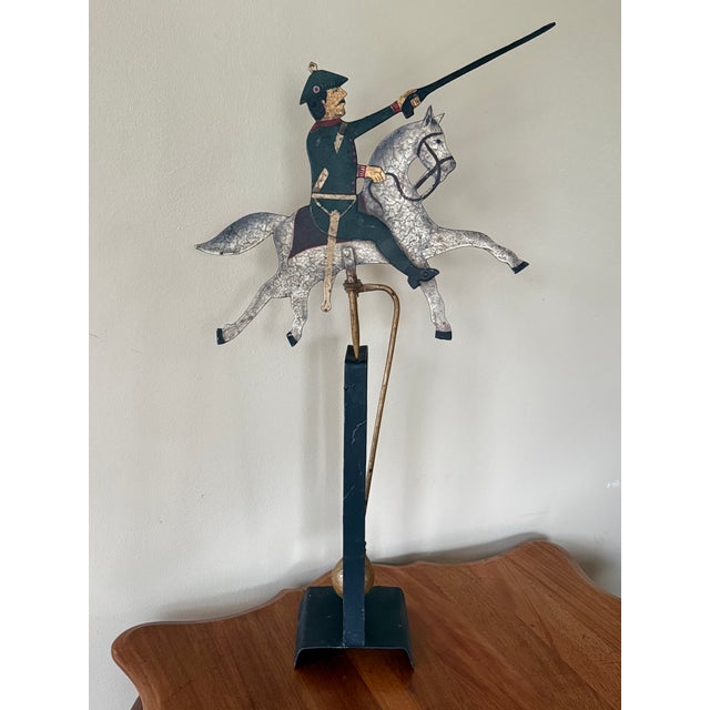 Vintage Folk Art Soldier on Horse Balancing Sculpture For Sale - Image 9 of 9