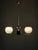 Art Deco Chrome and Opaline Glass Chandelier, Former Czechoslovakia, 1930s For Sale - Image 11 of 12