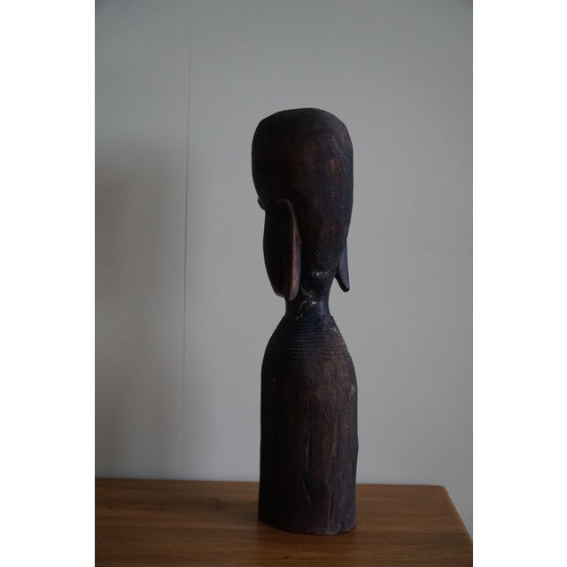 Mid-Century Handcrafted African Wooden Sculpture, 1950s For Sale - Image 9 of 14