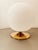 White Sphere Lamp with Brass Base For Sale - Image 4 of 13