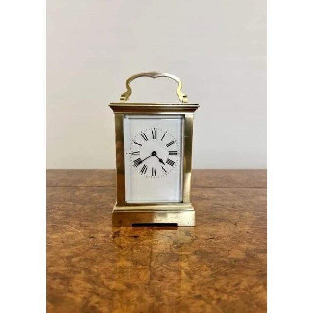 Metal Large Victorian Brass Carriage Clock, 1880s For Sale - Image 7 of 7