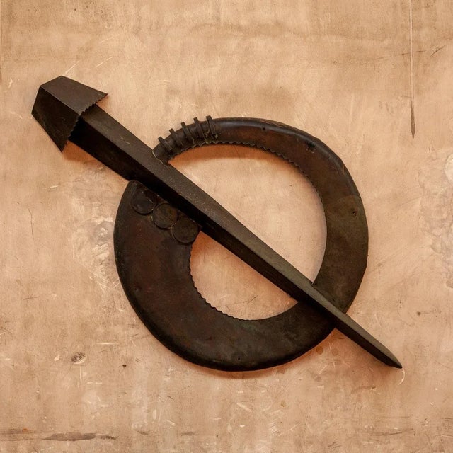 Metal Large Art Deco Brass Ornamental Wall Piece, 1920s For Sale - Image 7 of 7