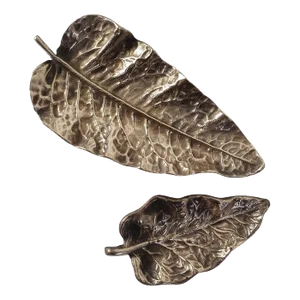 Leaf Bronze Trays, Italy, Set of 2