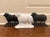 These Trio Antique 19thC Cast Iron Ram Doorstops consist of two black and one white free-standing heavy door stop. Made...