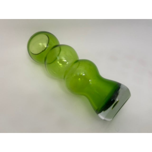 Vintage Schott Zwiesel "Arte Nova" Emerald Glass Totem Vase For Sale - Image 4 of 7