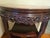 Mid 20th century Chin-Hua Rosewood Demilune Marble Console Table bought at auction in San Jose California in 1995.