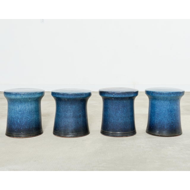 Japanese Showa Ceramic Tea Garden Dining Table and Stools For Sale - Image 11 of 18