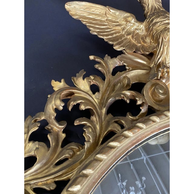 Traditional 19th Century American Federal Large Full Eagle Bullseye Mirror For Sale - Image 3 of 10