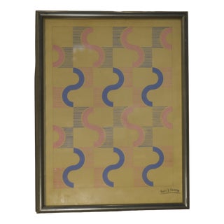 Jean Boris Lacroix, Modernist Composition, 1940s, Gouache on Paper For Sale