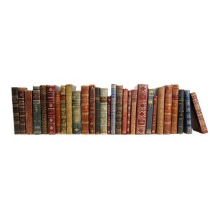 Decorative Books - Vintage Petite Leather Mix Books - Leather Books by the Foot For Sale