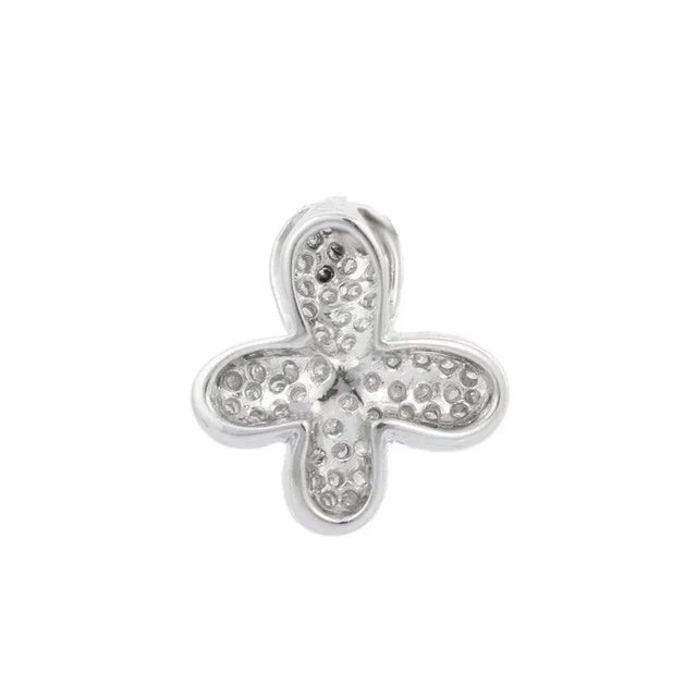 VR Jewels 14k White Gold Micro Pave Diamond Butterfly Pendant Charm for Her For Sale - Image 4 of 10