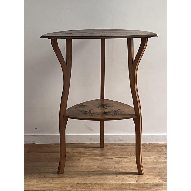 Wood Art Nouveau Chestnut Pedestal Side Table, 1910 For Sale - Image 7 of 9