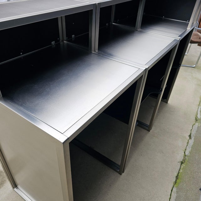 Metalic Modular Bar with Stools, Belgium, 1985, Set of 6 For Sale - Image 6 of 17