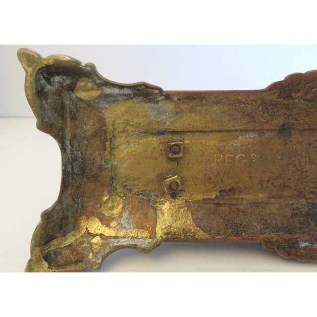 Brass Antique English Brass Letter Holder Edwardian Art Nouveau For Sale - Image 8 of 12