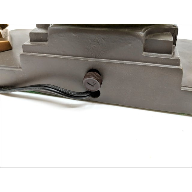 1930's Nuart Art Deco Double Nude & Glass Globe Table Lamp For Sale - Image 12 of 13