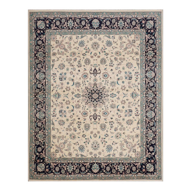 Contemporary Hand-Knotted Wool Revival Floral Tabriz Rug For Sale